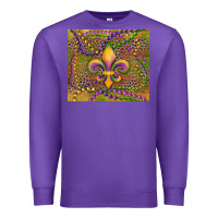 Purple mardi gras fleur de lis Premium Sweatshirt - RanaPortraitStore