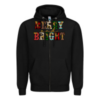 Black merry and bright Zipper Hoodie - JahusDesignShop