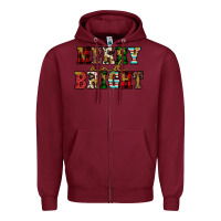 Burgundy merry and bright Zipper Hoodie - JahusDesignShop