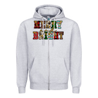 Heather Grey merry and bright Zipper Hoodie - JahusDesignShop