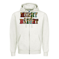 Oatmeal Heather merry and bright Zipper Hoodie - JahusDesignShop
