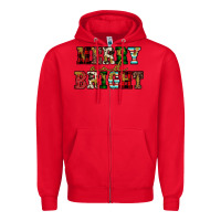 Red merry and bright Zipper Hoodie - JahusDesignShop