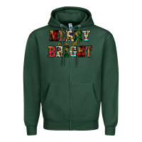 Sports Green merry and bright Zipper Hoodie - JahusDesignShop