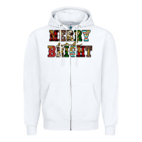 White merry and bright Zipper Hoodie - JahusDesignShop