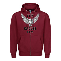 Burgundy fly eagles fly philadelphia Zipper Hoodie - artisFamous