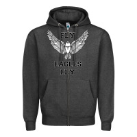 Charcoal Heather fly eagles fly philadelphia Zipper Hoodie - artisFamous