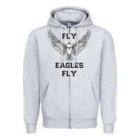 Heather Grey fly eagles fly philadelphia Zipper Hoodie - artisFamous