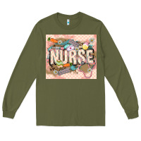 Army Green Easter Nurse Long Sleeve Tee - LillyAllenDesigns