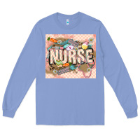 Colony Blue Easter Nurse Long Sleeve Tee - LillyAllenDesigns