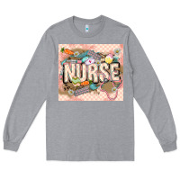Heather Grey Easter Nurse Long Sleeve Tee - LillyAllenDesigns