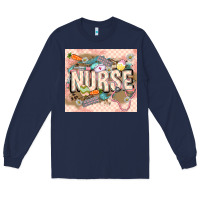 Navy Easter Nurse Long Sleeve Tee - LillyAllenDesigns