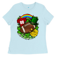 Baby Blue St. Patrick's Day American Football Ladies Tee - FaDigitalArtStudio