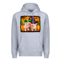 Heather Grey halloween pigs Premium Hoodie - Jasminsmagicworld