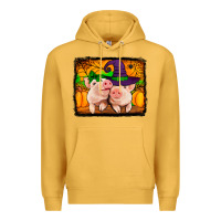 Mustard halloween pigs Premium Hoodie - Jasminsmagicworld