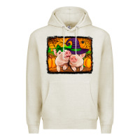 Oatmeal Heather halloween pigs Premium Hoodie - Jasminsmagicworld