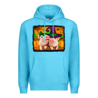 Ocean Blue halloween pigs Premium Hoodie - Jasminsmagicworld
