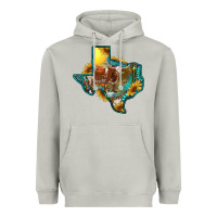 Moon Dust western texas map with longhorn bull Heavyweight Hoodie - RanaPortraitStore