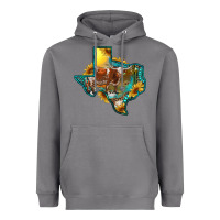 Storm western texas map with longhorn bull Heavyweight Hoodie - RanaPortraitStore