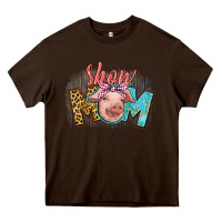 Chocolate Brown Show mom pig Heavy Core Tee - CowGirlArtShop