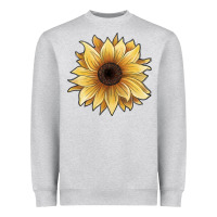 Heather Grey watercolor sunflower Heavyweight Sweatshirt - JahusDesignShop