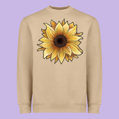 Watercolor Sunflower Heavyweight Sweatshirt Designed By Jahusdesignshop