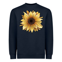 Navy watercolor sunflower Heavyweight Sweatshirt - JahusDesignShop