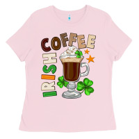 Bubblegum Pink Irish coffee St. Patrick's Day Ladies Tee - FaDigitalArtStudio