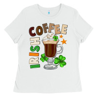White Irish coffee St. Patrick's Day Ladies Tee - FaDigitalArtStudio