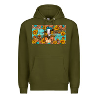 Army Green Fall cow Premium Hoodie - Artiststas