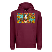 Burgundy Fall cow Premium Hoodie - Artiststas