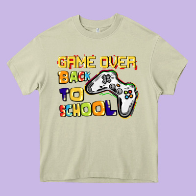 Game Over Back To School Heavy Core Tee Designed By Cowgirlartshop