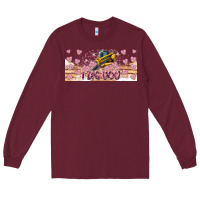 Burgundy I Dig You Valentine 16oz Long Sleeve Tee - CowhideDigitalArt
