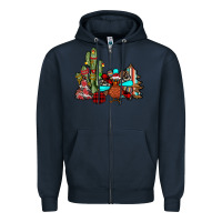 Navy christmas turkey Zipper Hoodie - JahusDesignShop
