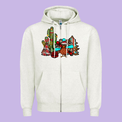 Christmas Turkey Zipper Hoodie Designed By Jahusdesignshop