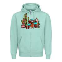 Seafoam christmas turkey Zipper Hoodie - JahusDesignShop