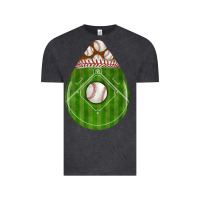 Vintage Black baseball and western roses teardrop Vintage Tee - BundleAndBundleShop
