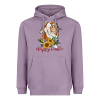 Lavender happy easter with bunny and sunflowers Heavyweight Hoodie - RanaPortraitStore