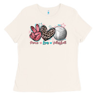 Bone Peace Love Volleyball Ladies Tee - FaDigitalArtStudio