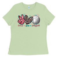 Matcha Peace Love Volleyball Ladies Tee - FaDigitalArtStudio