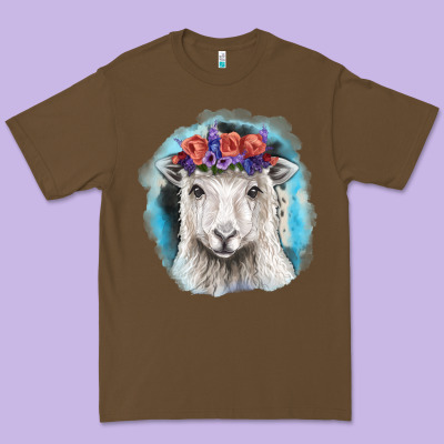 Sunflower Sheep With Background Premium Tee Designed By Ranaportraitstore