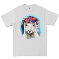 Dove Grey Sunflower Sheep With Background Premium Tee - RanaPortraitStore