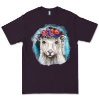 Plum Sunflower Sheep With Background Premium Tee - RanaPortraitStore