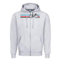Heather Grey bike stripes Zipper Hoodie - artisFamous