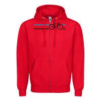 Red bike stripes Zipper Hoodie - artisFamous