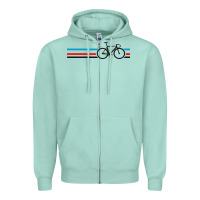Seafoam bike stripes Zipper Hoodie - artisFamous