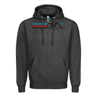 Charcoal Heather bike stripes Zipper Hoodie - artisFamous