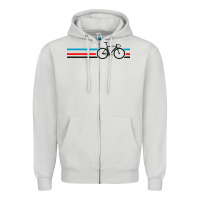 Dove Grey bike stripes Zipper Hoodie - artisFamous