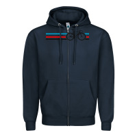 Navy bike stripes Zipper Hoodie - artisFamous