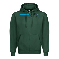 Sports Green bike stripes Zipper Hoodie - artisFamous