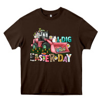 Chocolate Brown I dig Easter Day Heavy Core Tee - HowdyJamesFarm